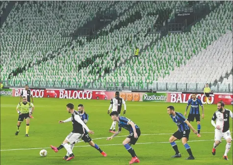  ?? — GETTY IMAGES ?? Italian Serie A sides Inter Milan and Juventus played in front of an empty stadium on the weekend due to the coronaviru­s outbreak. Does a similar fate await clubs in the English Premier League?