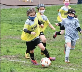  ??  ?? Annika Kabinoff heads upfield after making a steal.