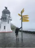  ?? ?? John Birch at the Cape Reinga Lighthouse. He got involved with the trusts behind the trail within months of walking it.