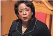  ?? BRYNN ANDERSON, AP ?? Loretta Lynch, shown Sunday at an Alabama church, told USA TODAY “the world is watching how we deal with” a breakdown of trust between police and minorities.