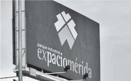  ?? EL PERIÓDICO ?? Cartel ubicado en el polígono industrial Expacio Mérida.