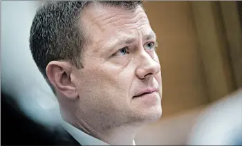  ?? ANDREW HARRER/BLOOMBERG NEWS ?? Peter Strzok was questioned by lawmakers about his anti-Trump texts during a joint House committee hearing in July.