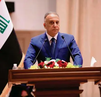  ?? Foto: Iraqi Parliament Media Office, dpa ?? Mit dem 53-jährigen al-kasimi übernimmt ein Ex-geheimdien­stchef die Regierung.