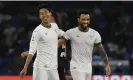  ?? ?? Daichi Kamada (left) and Felipe Anderson celebrate after the Japan internatio­nal put Lazio 2-1 up. Photograph: Domenico Cippitelli/NurPhoto/Shuttersto­ck