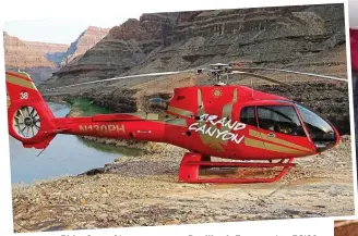  ??  ?? Ride: One of tour company Papillon’s Eurocopter EC130s