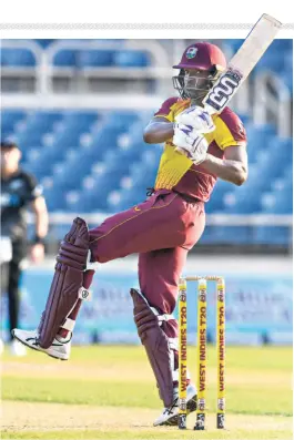  ?? AFP ?? In fine form: Shamarh Brooks was among the most successful batters in the recent Caribbean Premier League. He was duly rewarded with a place in West Indies’ T20 World Cup squad after Shimron Hetmyer was dropped for missing a ‘reschedule­d’ flight to Australia.