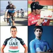  ?? (Photos AFP et DR) ?? Tony Gallopin (de Lotto à AGR), Fabio Aru (d’Astana à UAE), Mikel Landa (de Sky à Movistar) sont les principaux transferts d’un peloton qui repartira sans Alberto Contador.