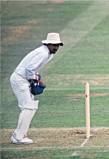  ??  ?? Mentally tough: Kiran More, who dropped Graham Gooch on 36, looks on as the England captain makes his way towards 333 before he was bowled by Manoj Prabhakar (right). In recent years, Gooch (left) has been a batting coach