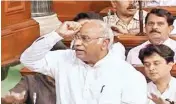  ??  ?? Congress leader Mallikarju­n Kharge speaks in the Lok Sabha