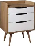  ??  ?? With its on-trend mid-century shape and white drawers, the Randall bedside table, £169 from Swoon Editions, will add an air of 1950s nostalgia to your scheme