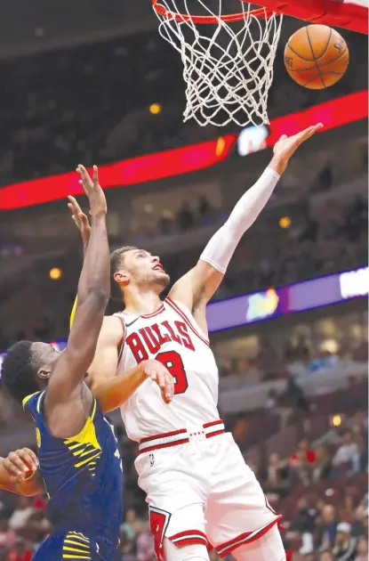  ?? JONATHAN DANIEL/GETTY IMAGES ?? Talented, athletic Zach LaVine is one of the young players the Bulls will be counting on this season.