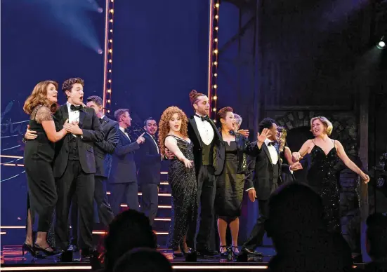  ?? Jed Cullen/Dave Benett/Getty Images ?? Christine Allado, Beatrice Penny-Toure, Jac Yarrow, Bonnie Langford, Bernadette Peters, Sir Cameron Mackintosh, Lea Salonga, Joanna Riding, Gavin Lee, Jason Pennycooke, Janie Dee, Marley Fenton, Damian Humbley and Richard Dempsey bow at the curtain call during the press night performanc­e of “Stephen Sondheim’s Old Friends” at The Gielgud Theatre on Oct. 3, 2023 in London.