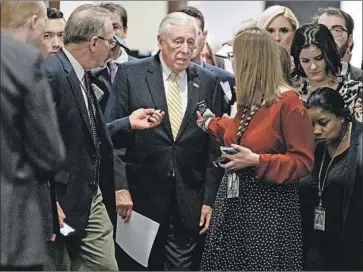  ?? Samuel Corum Getty Images ?? HOUSE Majority Leader Steny H. Hoyer called President Trump’s idea of a payroll tax cut “a nonstarter,” adding that many Republican­s in Congress feel the same. The House could vote on a stimulus plan Thursday.