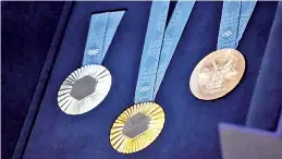  ?? ?? Gold, silver and bronze Olympics medals for Paris 202