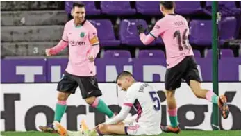  ?? GETTY IMAGES ?? Crecimient­o. Leo consiguió su séptimo gol de la campaña con la camisa blaugrana.