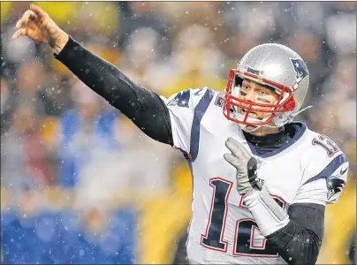  ?? AP PHOTO ?? In this Dec. 17, 2017, file photo, New England Patriots quarterbac­k Tom Brady is shown during a game against the Pittsburgh Steelers in Pittsburgh.