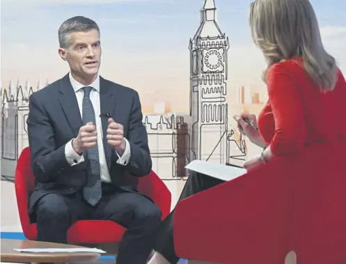  ?? ?? ↑ Transport Secretary Mark Harper spoke to the BBC One current affairs programme Sunday with Laura Kuenssberg