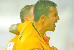  ?? Photo: Zimbio ?? Tim Cahill of Australia celebrates his goal over UAE.