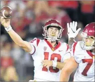  ?? Wally Skalij Los Angeles Times ?? FRESHMAN quarterbac­k JT Daniels says he didn’t do his part in USC’s 17-3 loss at Stanford.