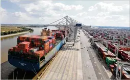  ?? SAVANNAH MORNING NEWS ?? The bottleneck of traffic will grow due to the number of shipments and cargo from the Georgia Ports of Savannah. The GPA is ranked as the No. 1 port in the country and moved more than 5.7 million containers in 2022.