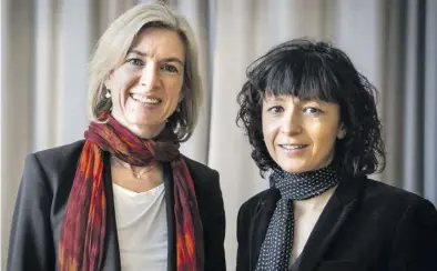  ?? BILD: dpa ?? Chemie-Nobelpreis 2020 an Jennifer A. Doudna (links) und Emmanuelle Charpentie­r