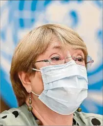  ??  ?? BACHELET. Alta Comisionad­a de los Derechos Humanos.