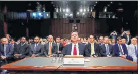  ?? REUTERS FILE ?? The haunting: James Comey testifies before a Senate Intelligen­ce Committee in 2017.