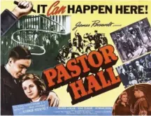  ??  ?? Warning: A poster for the anti-Nazi film Pastor Hall