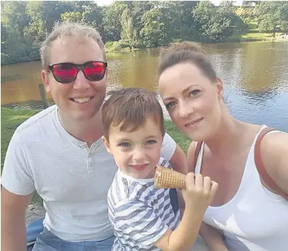  ?? Emma Gill ?? ●●Alfie Shields with his mum Emma and dad Steven