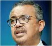  ?? ?? Tedros Adhanom Ghebreyesu­s(reuters)