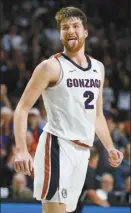  ?? AP file photo ?? Drew Timme, shown during a game last season, scored 25 points Thursday to help lead Gonzaga to a 102-90 win over Kansas on Thursday.