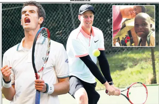  ?? Pictures: Phil Lee/ SWNS.com ?? Oliver Howarth spent 24 hours playing tennis to raise money for projects in Gambia. Mr Howarth, whose endurance challenge was longer than Andy Murray’s four-hour match to win gold at Rio, visited the West African country last year