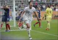  ?? MARTIN MEISSNER — THE ASSOCIATED PRESS FILE ?? In this file photo, United States’ Abby Wambach celebrates scoring her side’s second goal during a semifinal match against France at the Women’s Soccer World Cup in Moenchengl­adbach, Germany. Wambach is astonished when she reflects on the year she’s...