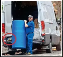  ?? ?? Loading up: Van has Italian plates (circled)