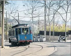  ?? MANÉ ESPINOSA / ARCHIVO ?? El Tramvia Blau en su último día de servicio en enero del 2018