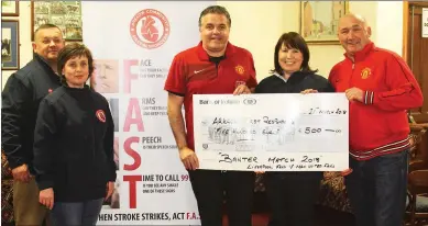  ??  ?? Liam Wolohan, Denise Guilfoyle, John Scanlon, Karen Russell and Joseph Byrne at the Banter Match presentati­on.