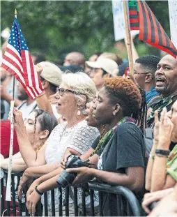  ?? AL DRAGO THE NEW YORK TIMES FILE PHOTO ?? In August, demonstrat­ors counterpro­test white nationalis­ts, who gathered in Washington to mark the anniversar­y of their Charlottes­ville, Va., rally.