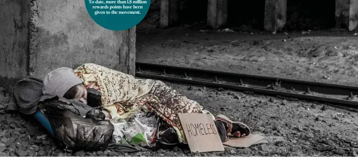  ?? PHOTO: MONSTARRR_ ?? Homeless woman with sign sleeping under the bridge near the rail track.