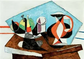  ??  ?? Pablo Picasso. « Nature morte à la cruche ». 19 avril 1937. Huile sur toile. 46,3 x 64,8 cm. (Coll. David Nahmad, Monaco. © Succession Picasso © Ph. Coll. David Nahmad)