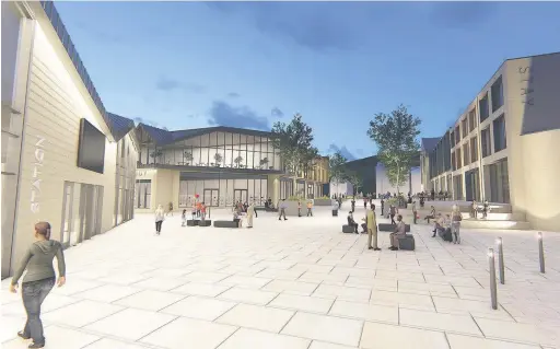  ??  ?? ●● Images released earlier this year by Rossendale council showing the amended and ‘enhanced’ design for Phase Two of the Spinning Point Project