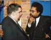  ??  ?? Wayne Haydin chats with Cornell West about his historic election as Southern University’s first white SGA president.