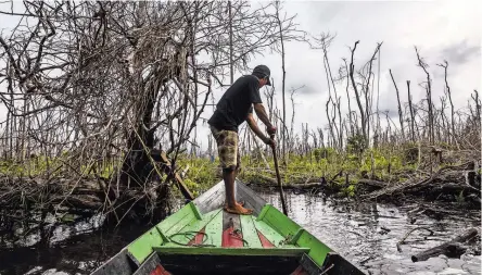  ?? KEMAL JUFRI FOR THE NEW YORK TIMES ?? The burning of peatland, like that in West Kalimantan in 2015, adds to global warming.