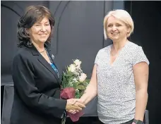  ??  ?? Sarah Bisley (left) says she was proud to receive the Pro Cultura Hungarica award as it shows what New Zealanders can achieve.