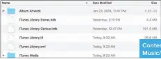  ??  ?? Contents of my / Music/iTunes folder