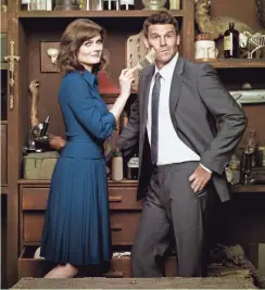  ?? FOX ?? Emily Deschanel (left) and David Boreanaz return to Fox on Jan. 3 when “Bones” begins its final season on the network.