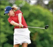  ?? ATSUSHI TOMURA / GETTY IMAGES ?? Kaitlyn Papp, a 2017 Lake Travis grad who was the Big 12 player of the Year as a freshman at the University of Texas, contribute­d three points toward the Americans’ total at the Palmer Cup.