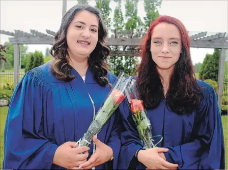  ?? PAUL FORSYTH
METROLAND ?? Melyssa Heaton and Grace Hines of Welland are among the 32 young mothers who celebrated their graduation from the LEAP (Learning, Earning and Parenting) program.