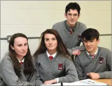  ??  ?? ISK Junior Maths Quiz winners Margaret O’Brien, Eadaoin Murphy, Adam Mulvihill and Ronan Fitzpatric­k.