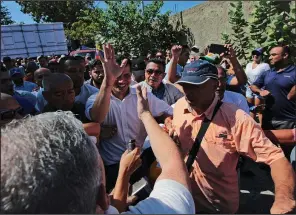  ?? AP/FERNANDO LLANO ?? Juan Guaido, president of the Venezuelan National Assembly, greets supporters at a rally Sunday in northern Venezuela.