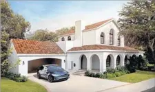  ??  ?? TESLA SAYS Tuscan and French slate options will come in 2018. Above, a home with Tuscan glass tiles.